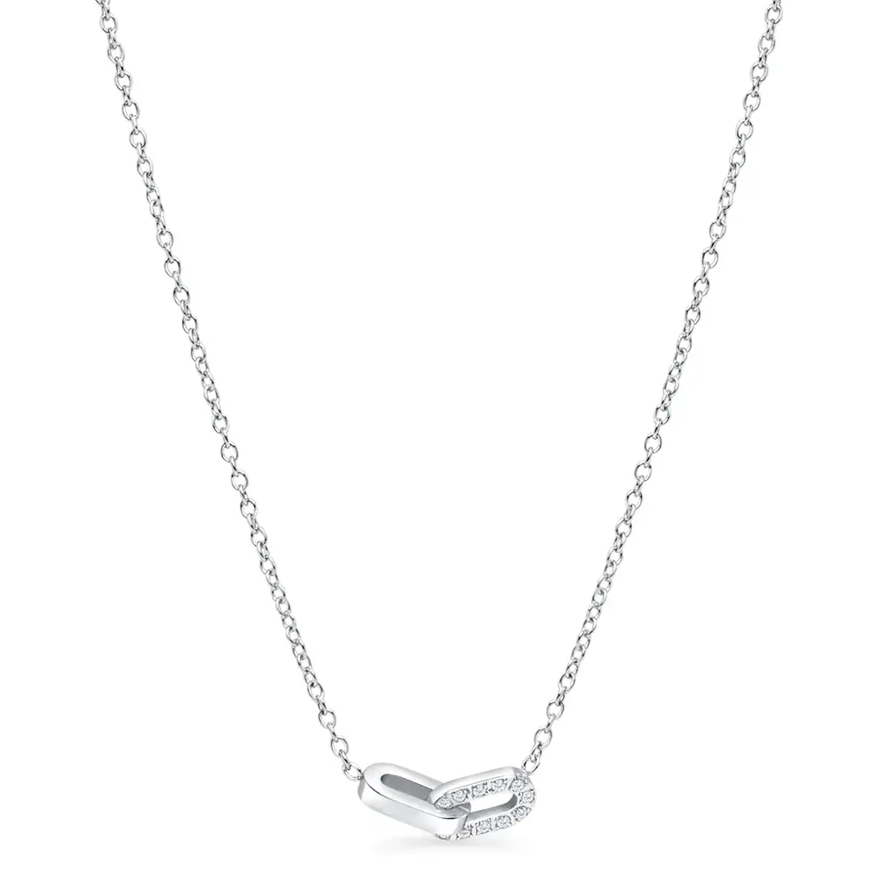 Collier Esprit acier inoxydable, zircons incolores