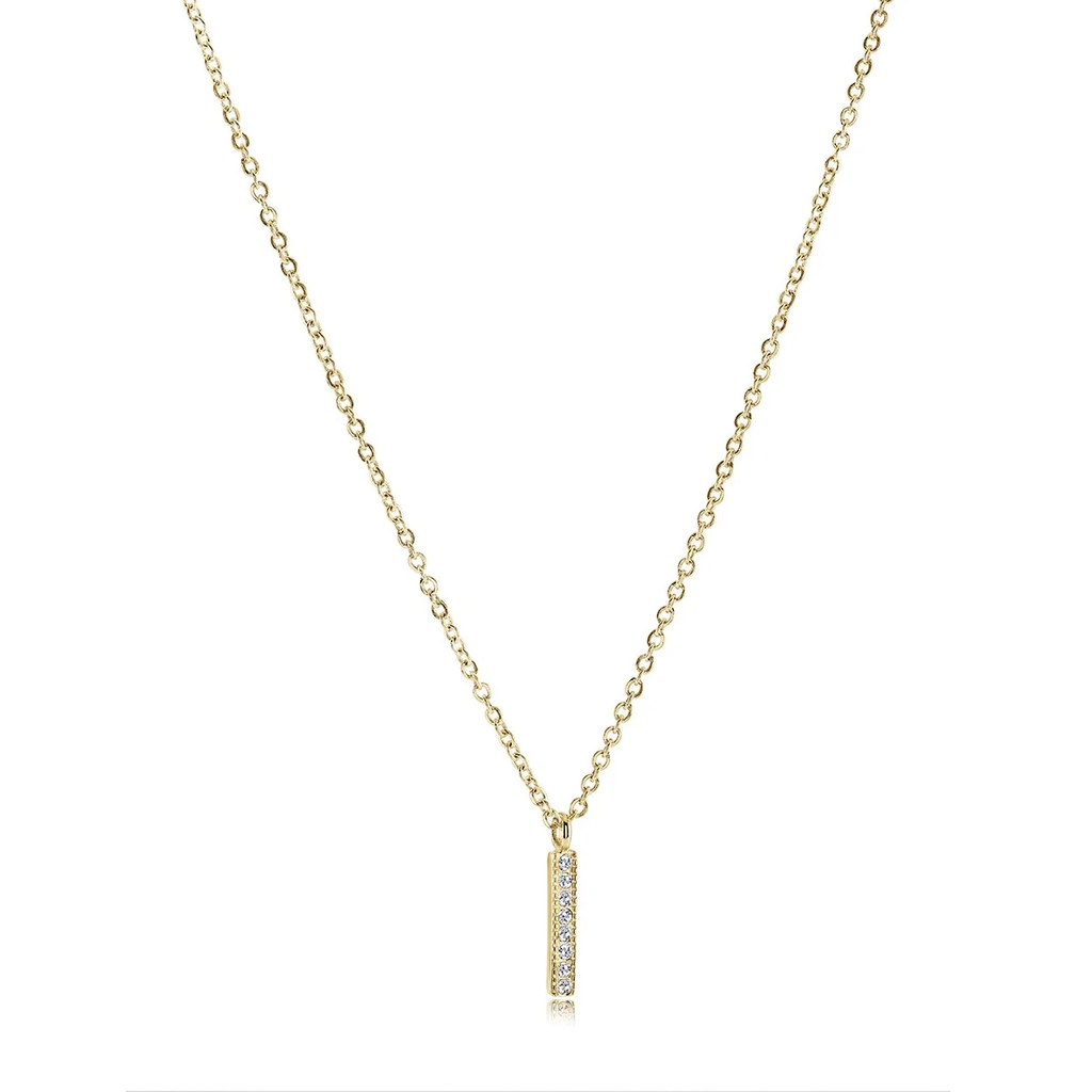 Collier acier inoxydable, zircons incolores - SWP126-GO - Italgem Steel