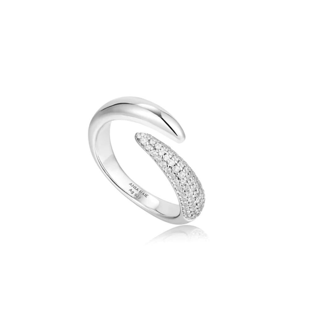 Bague ajustable argent, zircons - R053-02H - Ania Haie