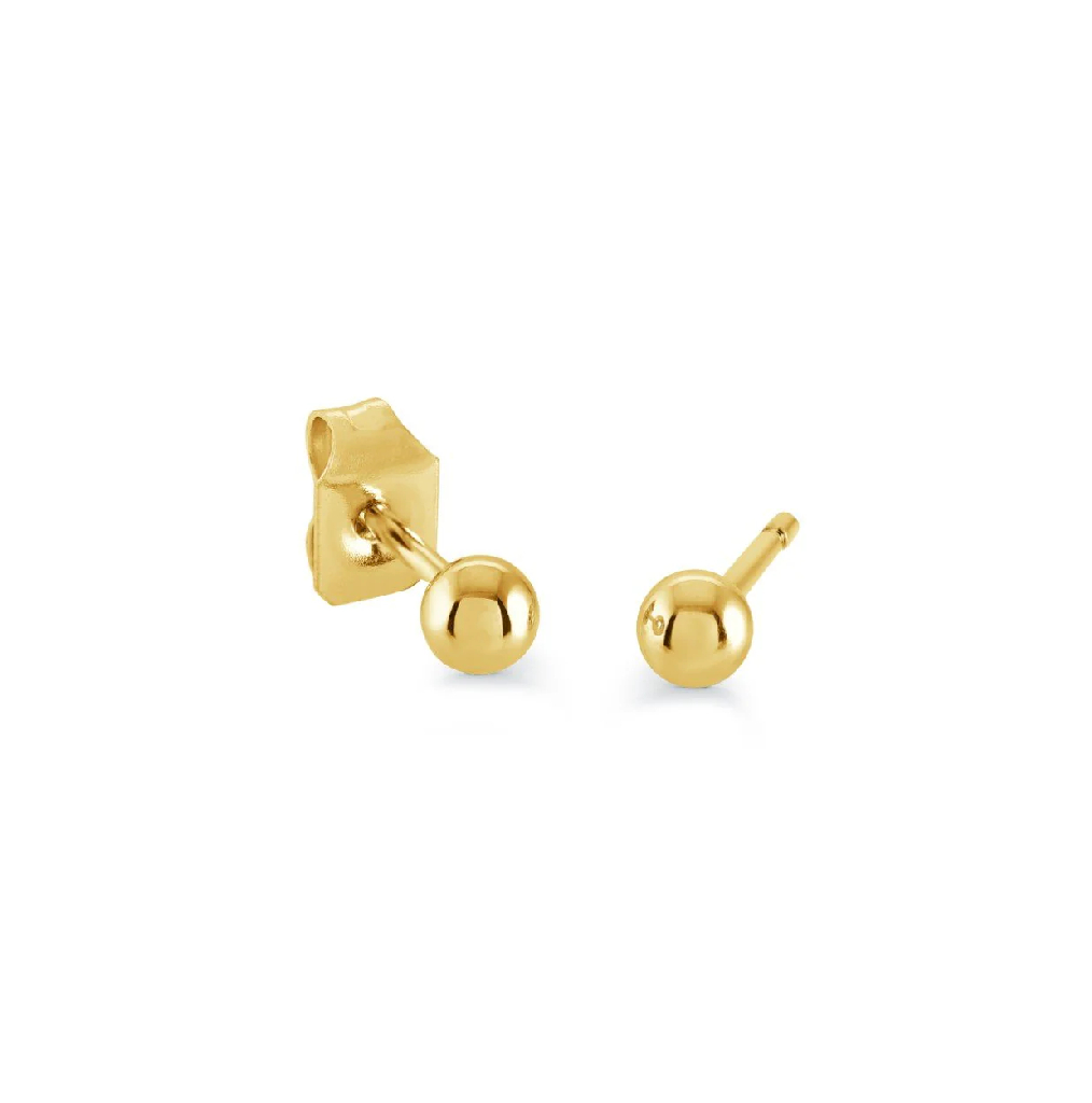 Boucles d'oreilles fixes acier inoxydable, 3 millimètres