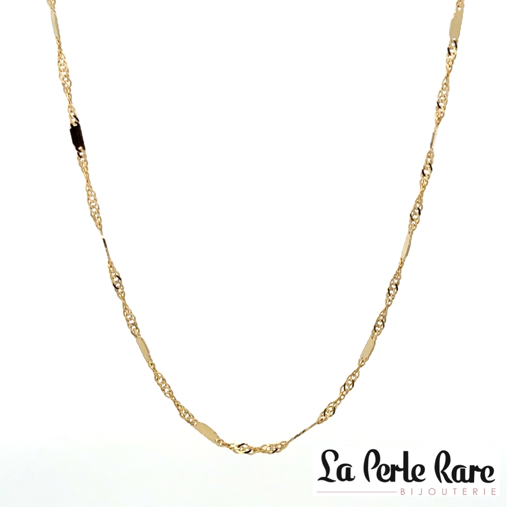 Chaîne singapour alternée, or jaune 10 carats - LPR-2909-16 - Exclusivités