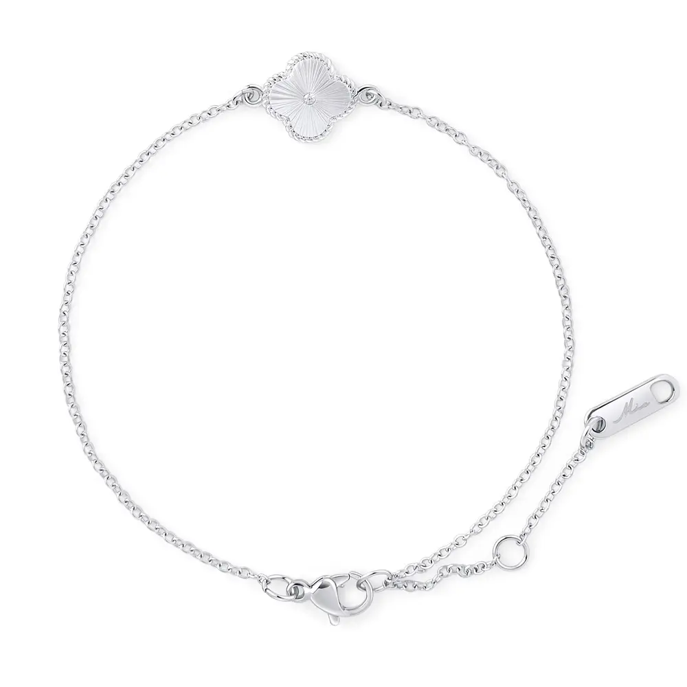 Bracelet fleur, acier inoxydable, zircon incolore - T224B008DO - Mia