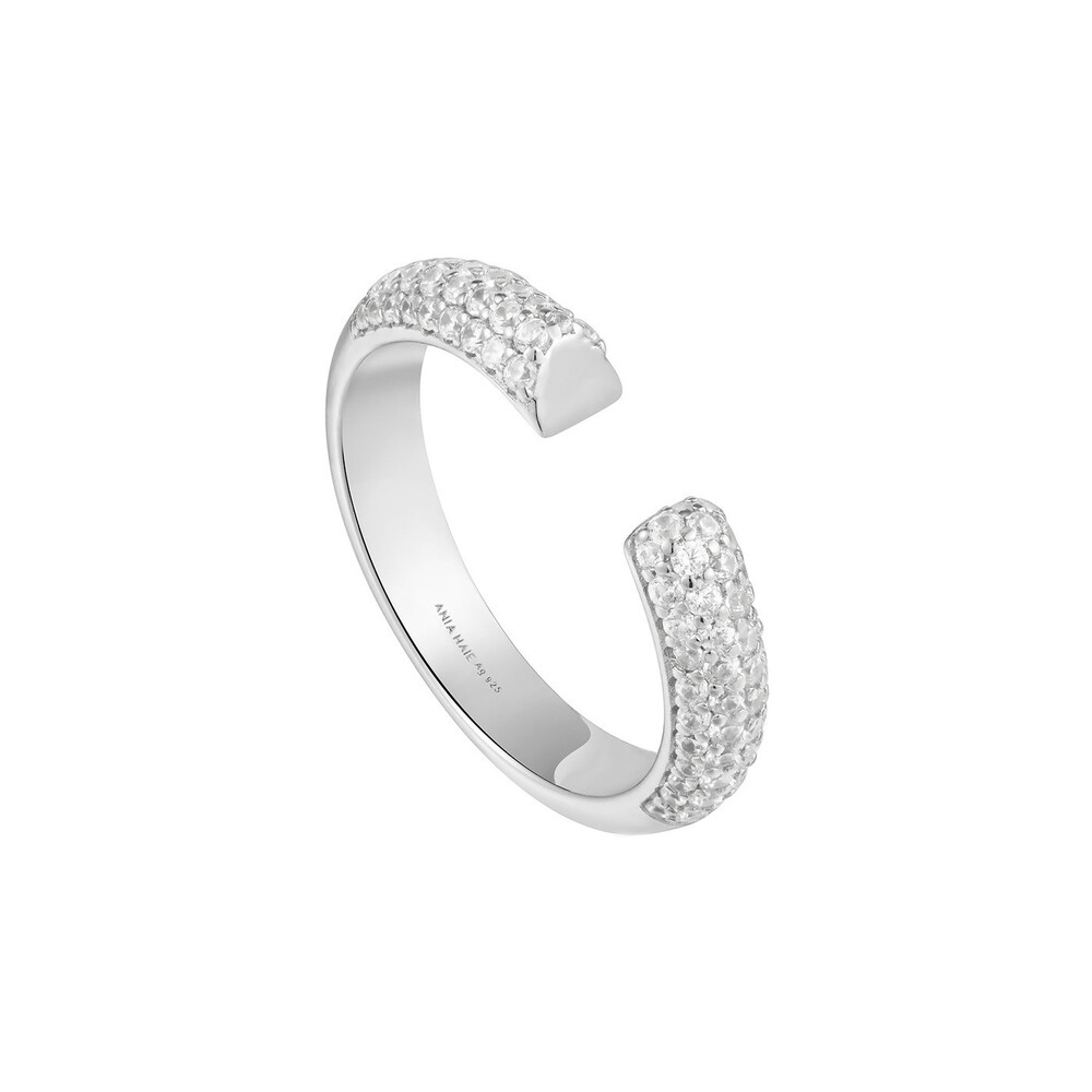 Bague ajustable argent, zircons - R051-01H - Ania Haie