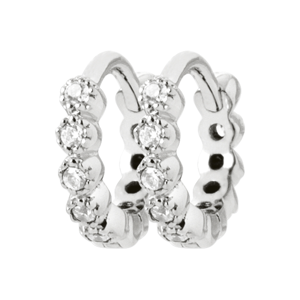 Anneaux argent, zircons incolores - KATIA-ARGENT - Mamari