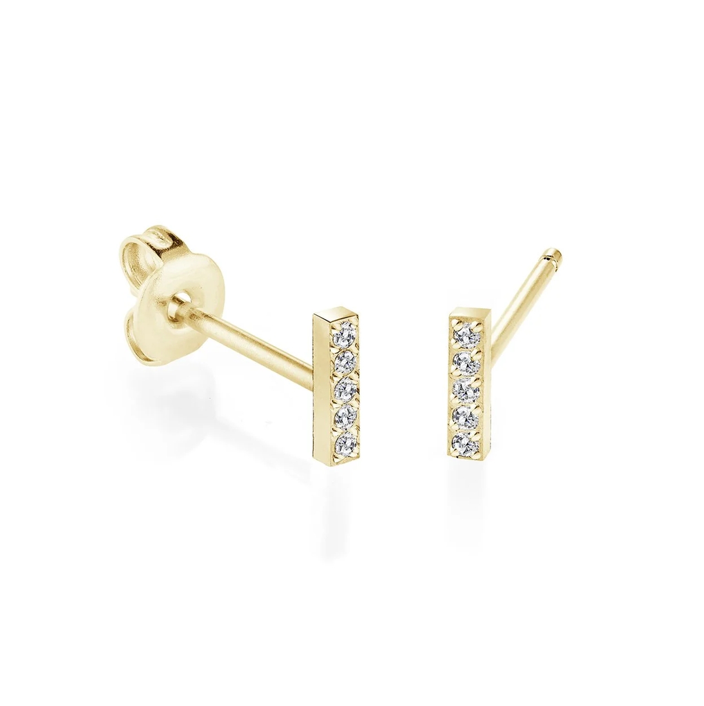 Boucles d'oreilles fixes acier inoxydable, zircons incolores