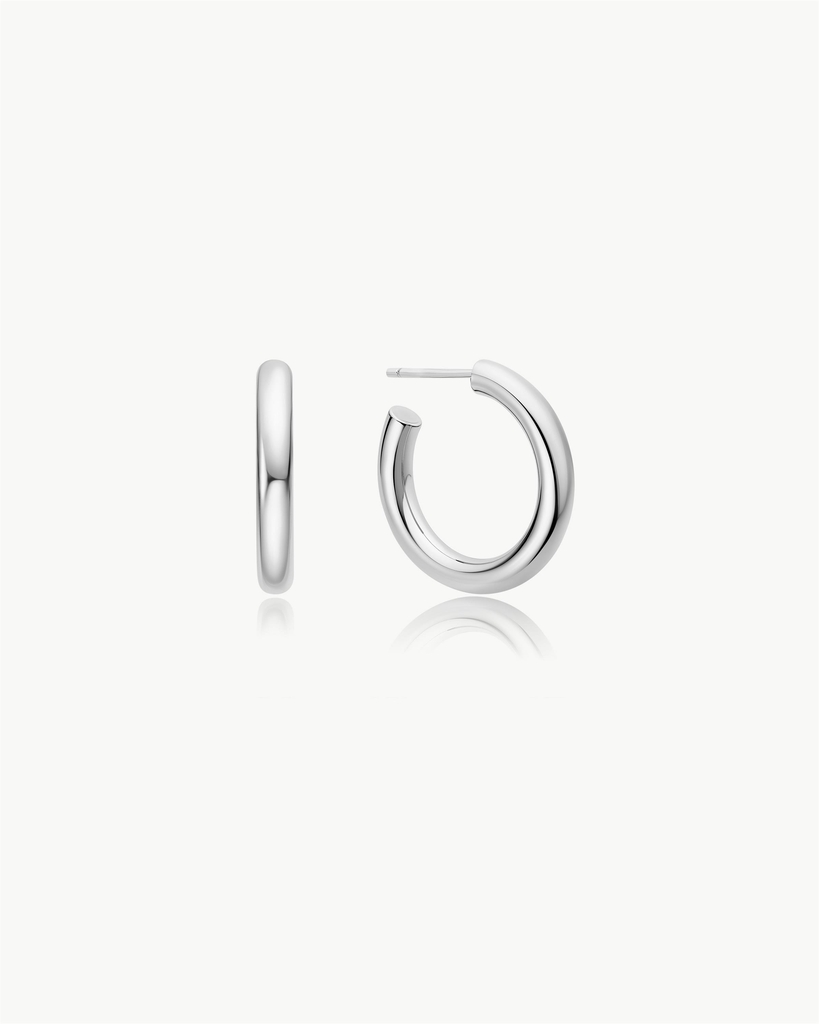 Anneaux moyen tubes classique, argent
