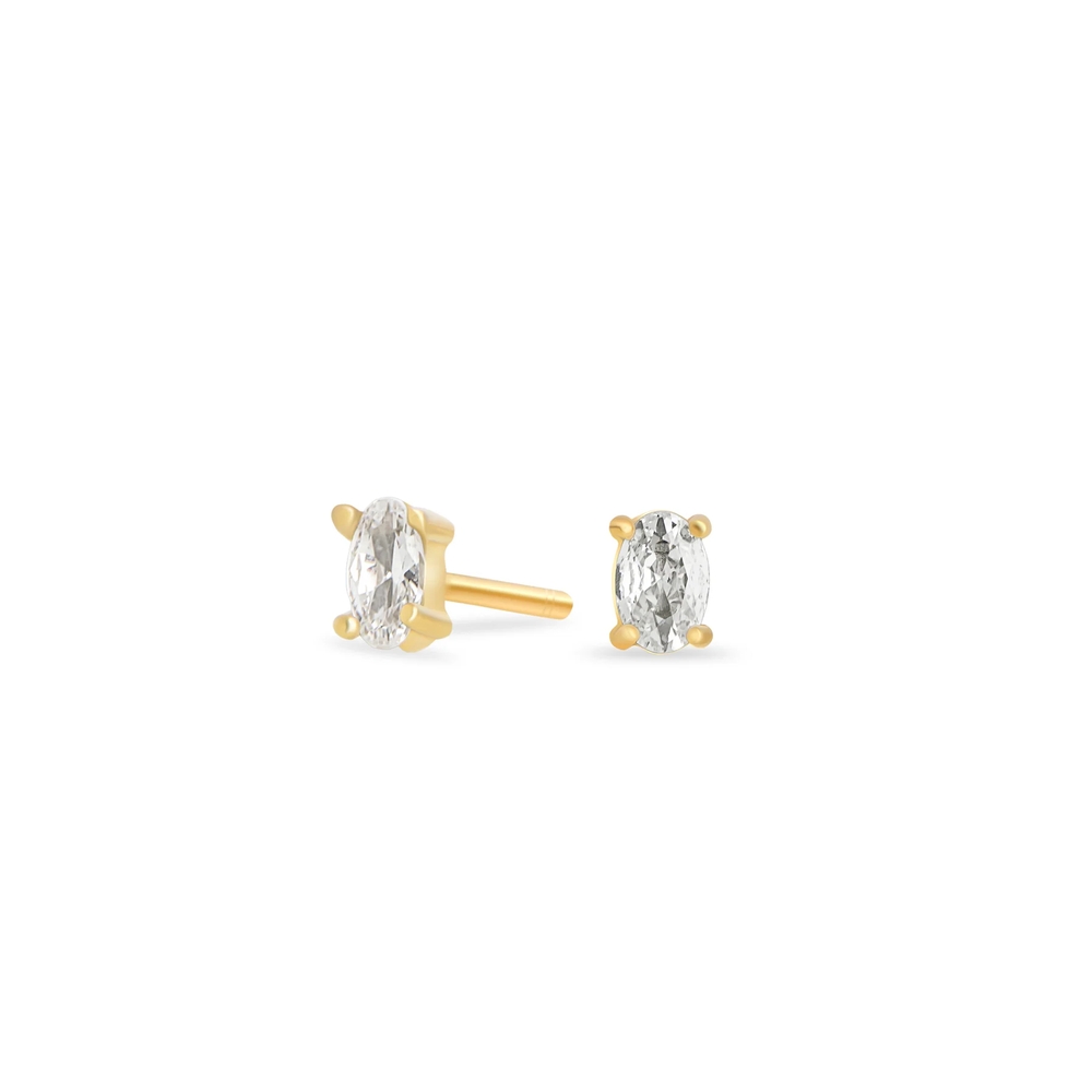 Boucles d'oreilles fixes Sienna II, acier inoxydable, zircons incolores - T125E010DO - Mia