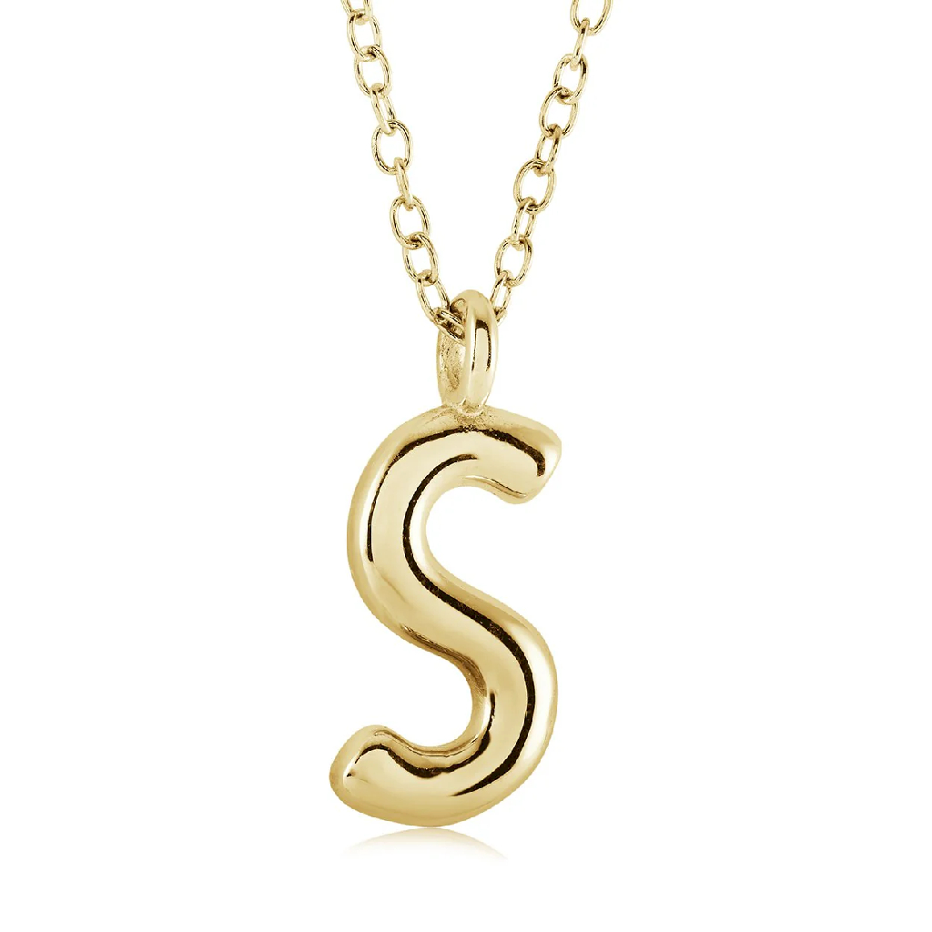 Pendentif lettre S, acier inoxydable