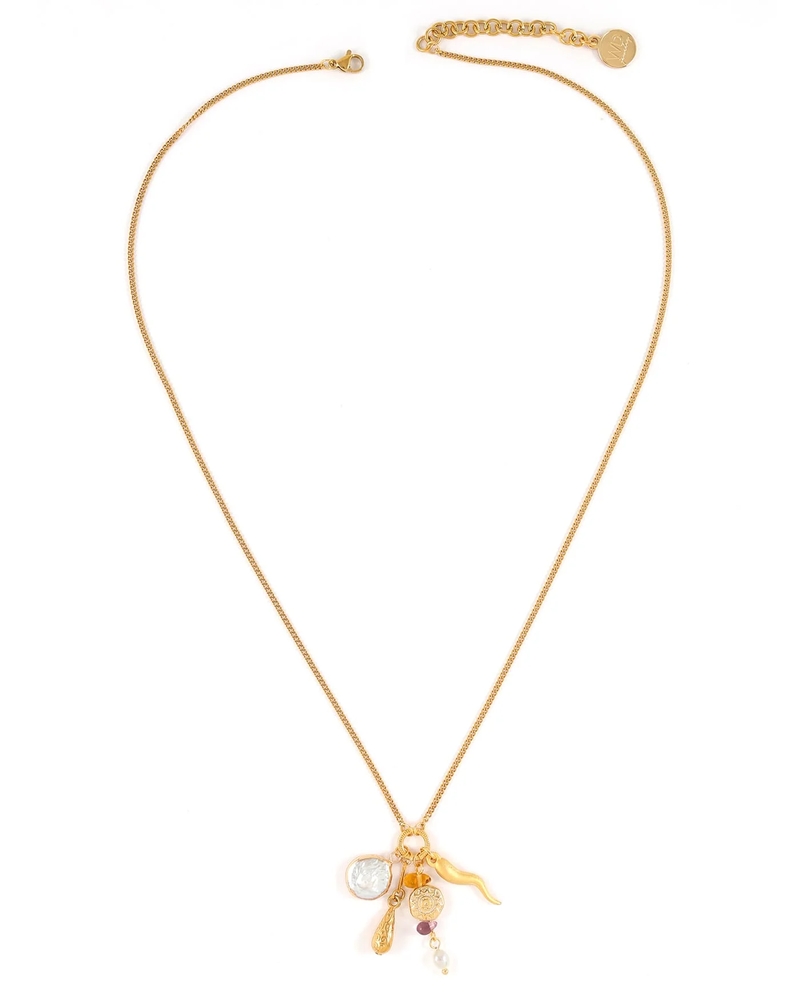 Collier acier inoxydable, nacre de perle, perle - CORNICELLO-GOLD - Welldunn