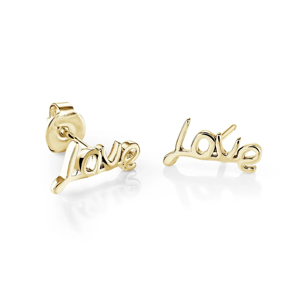 Boucles d'oreilles fixes Love, acier inoxydable
