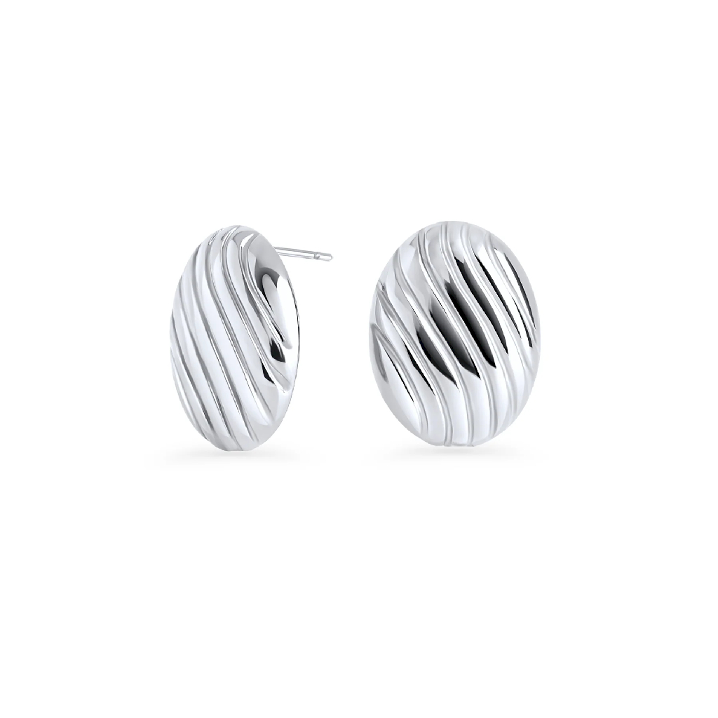 Boucles d'oreilles fixes Simone II, acier inoxydable