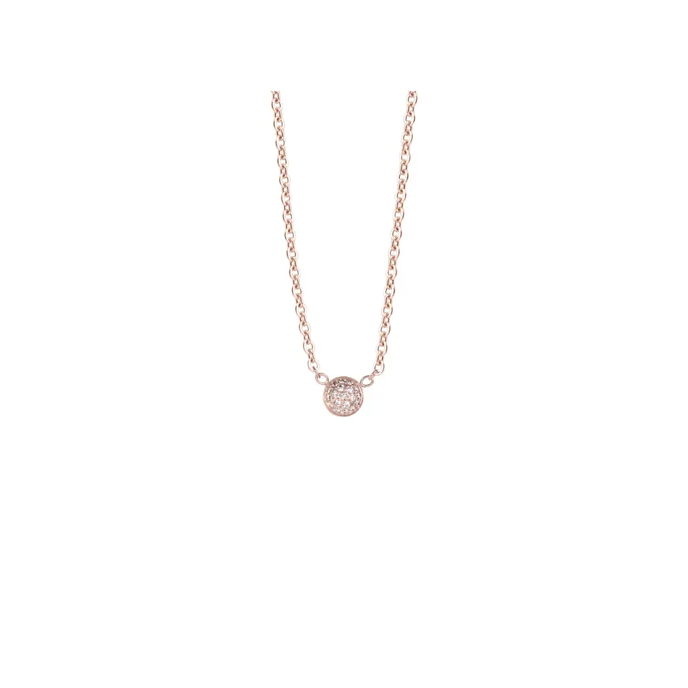 Collier céleste, acier, zircons