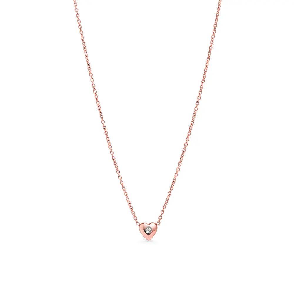 Collier coeur Maja, acier, zircon - T323P005DORO - Mia