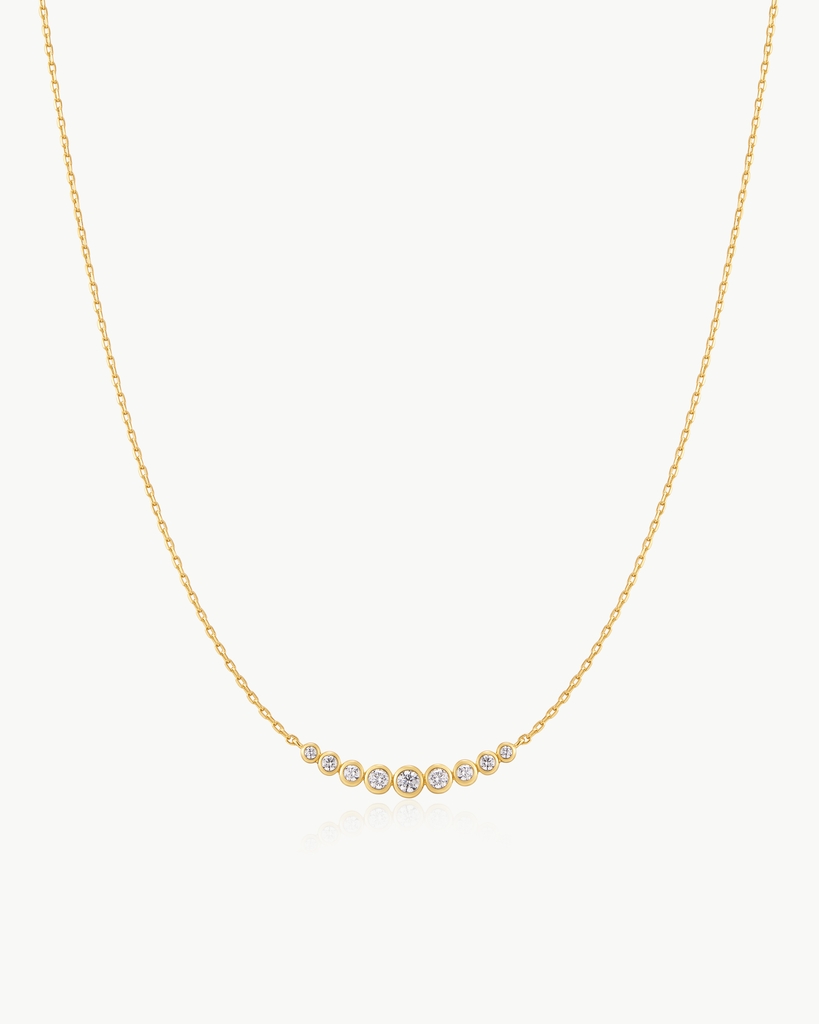 Collier argent, zircons incolores