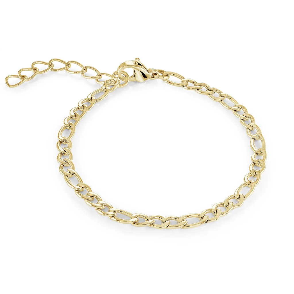Bracelet figaro, acier inoxydable, 3 millimètres