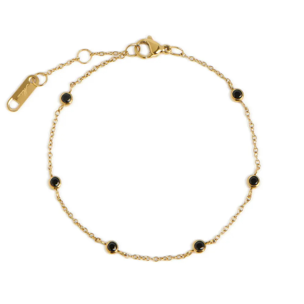 Bracelet Jupiter, acier inoxydable, zircons