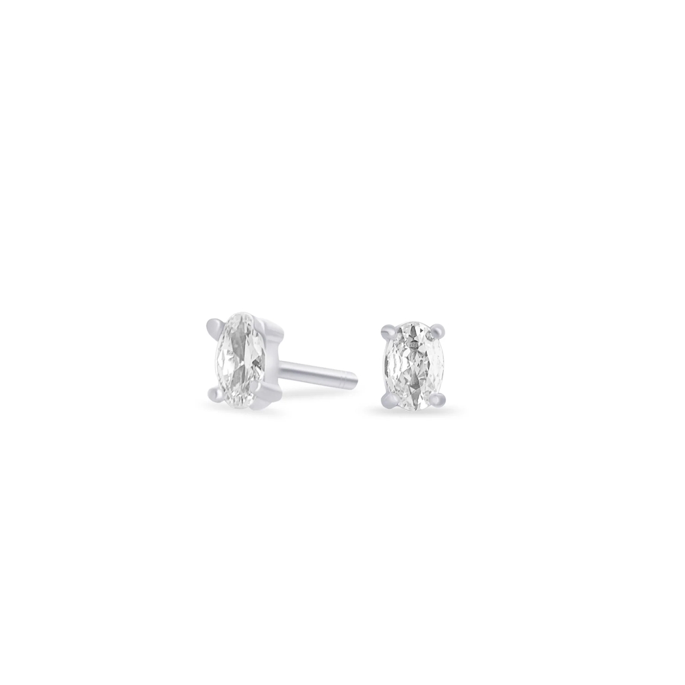 Boucles d'oreilles fixes Sienna II, acier inoxydable, zircons incolores - T125E010AR - Mia