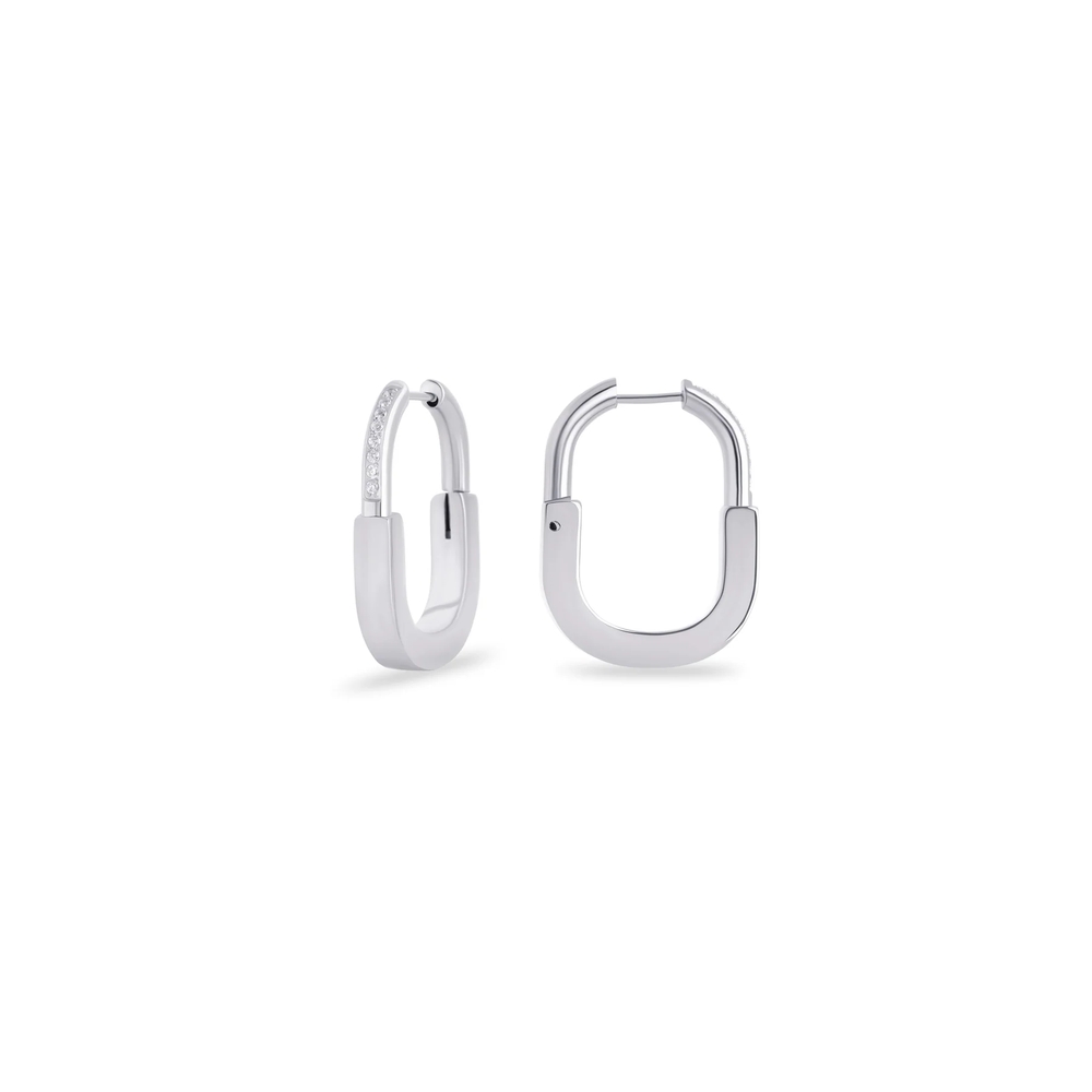 Anneaux Peyton, acier inoxydable, zircons incolores - T125E018AR - Mia