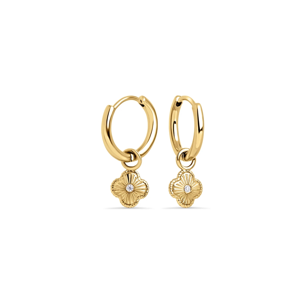 Anneaux Paula II, acier inoxydable, zircons incolores - T424E026DO - Mia