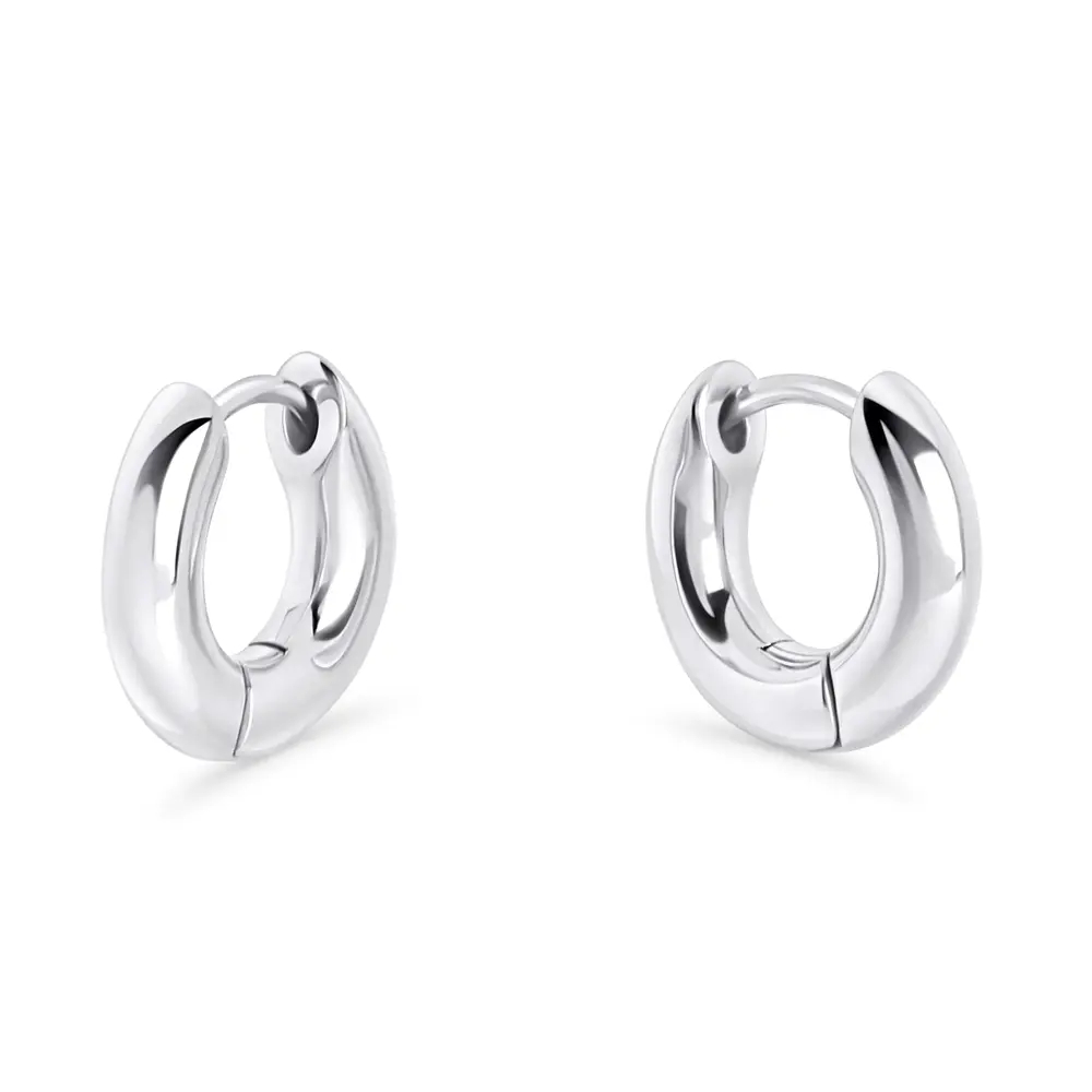 Chroma huggie hoops, stainless steel