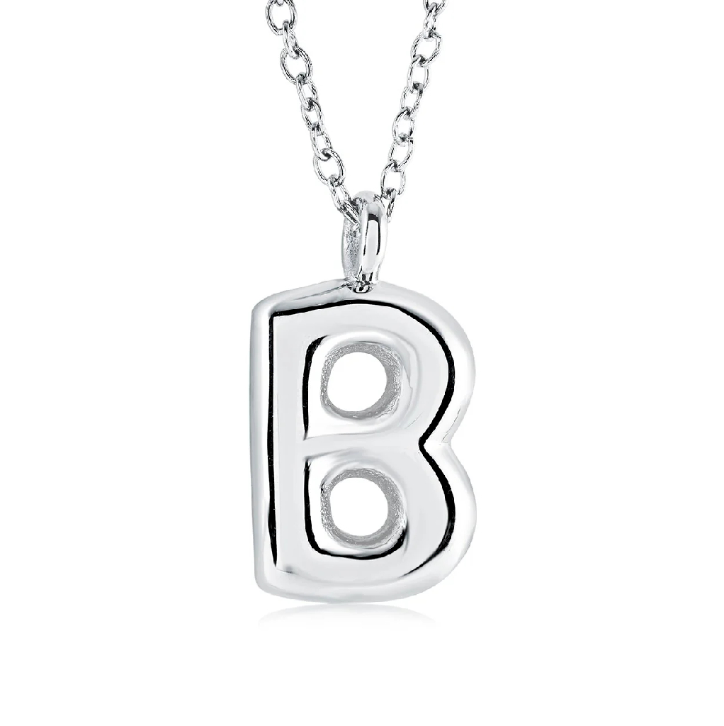 Pendentif lettre B, acier inoxydable
