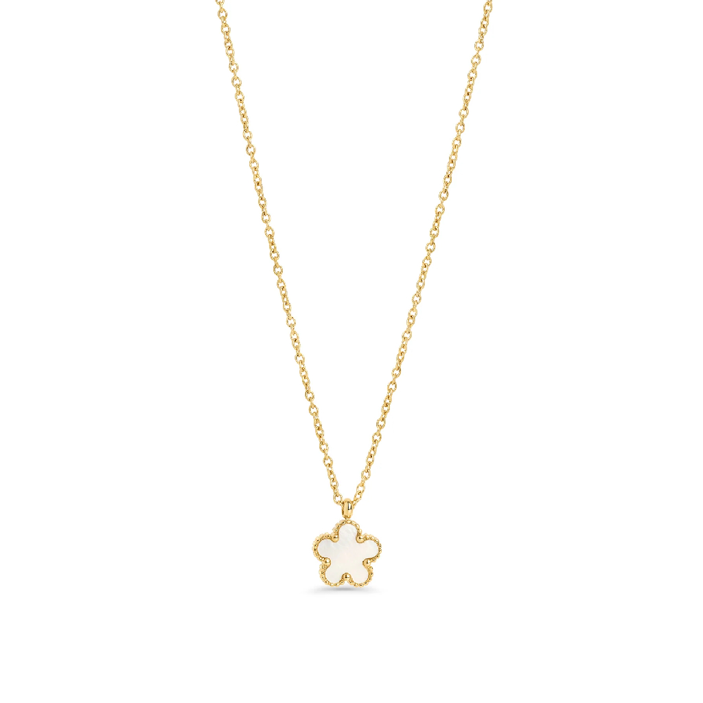 Pendentif Nellie, acier inoxydable, nacre de perle