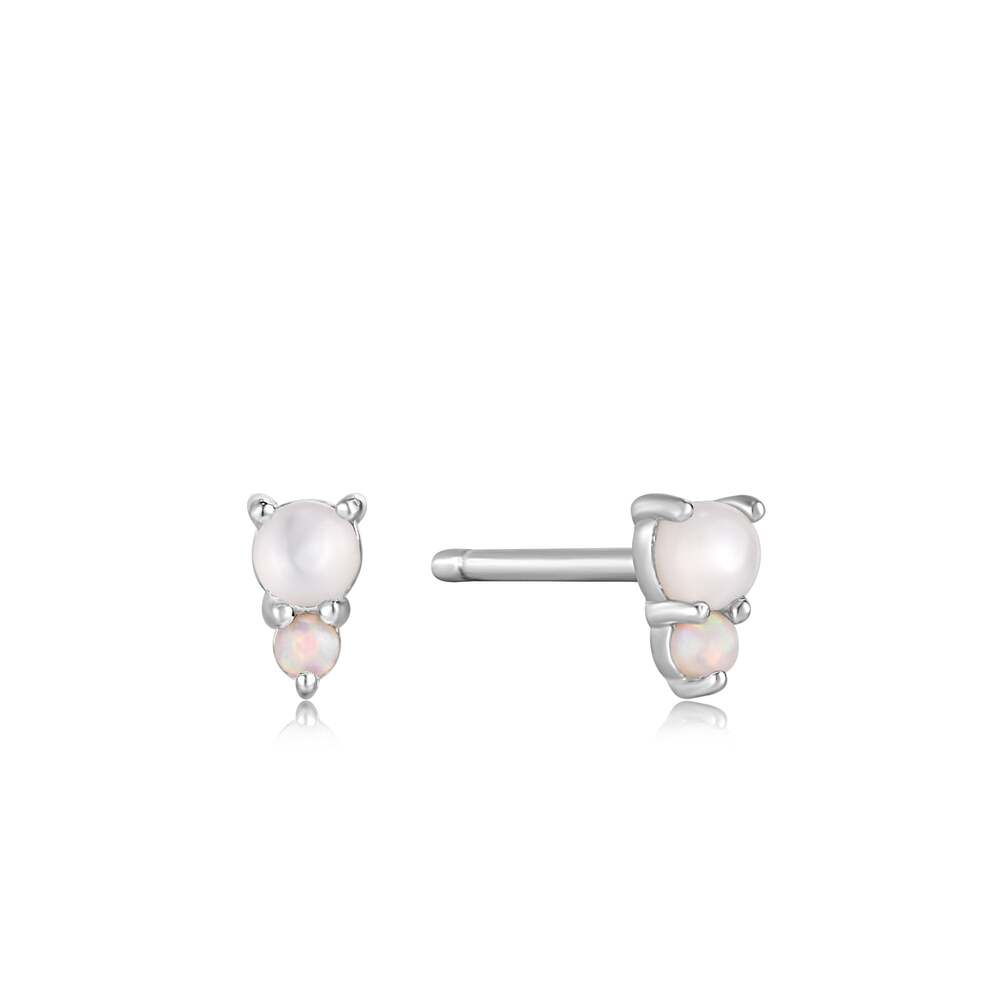 Boucles d'oreilles fixes en argent avec opales de kyoto Boucles d'oreilles fixes en argent avec opales de kyoto