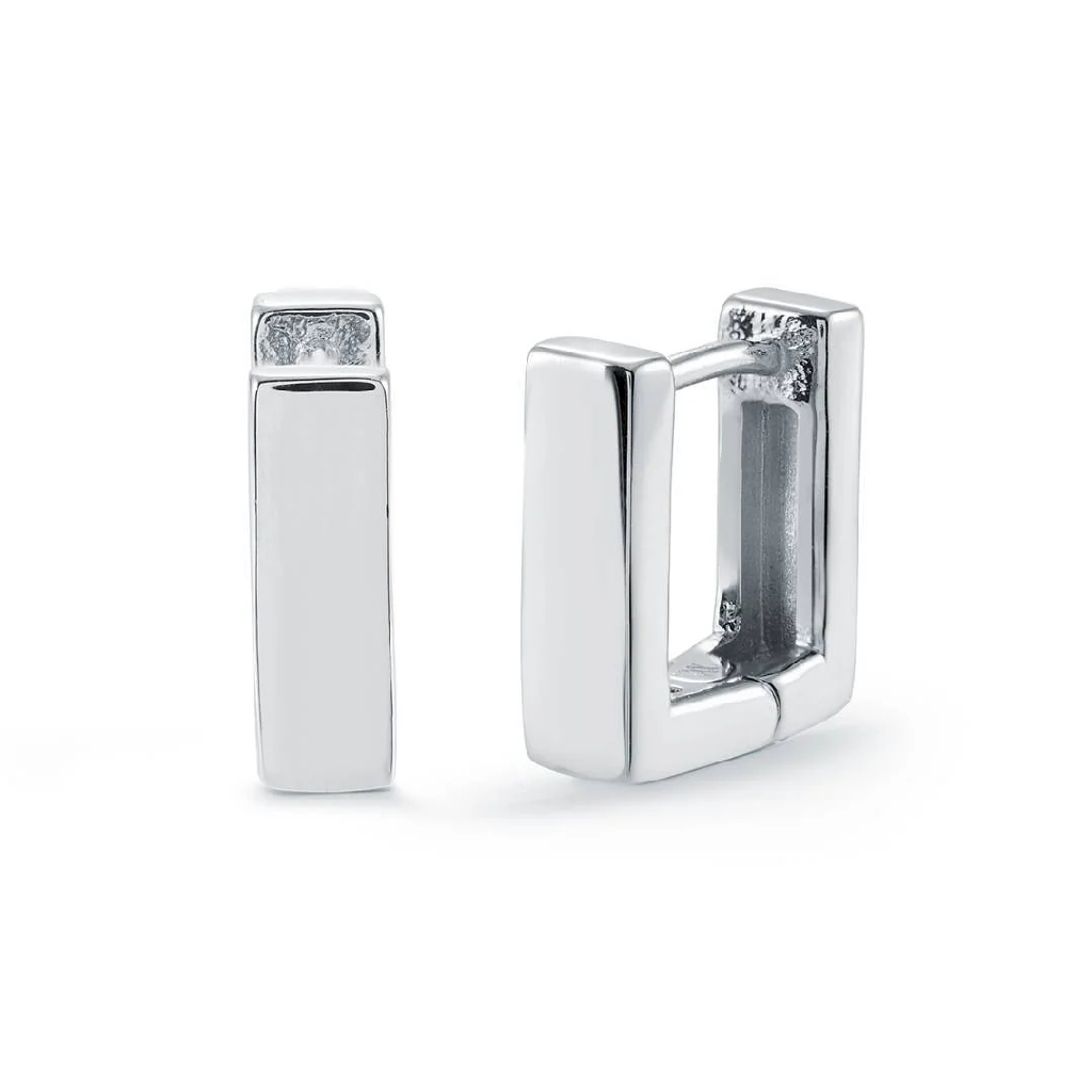Anneaux de type huggies carrés, acier inoxydable, 4 millimètres