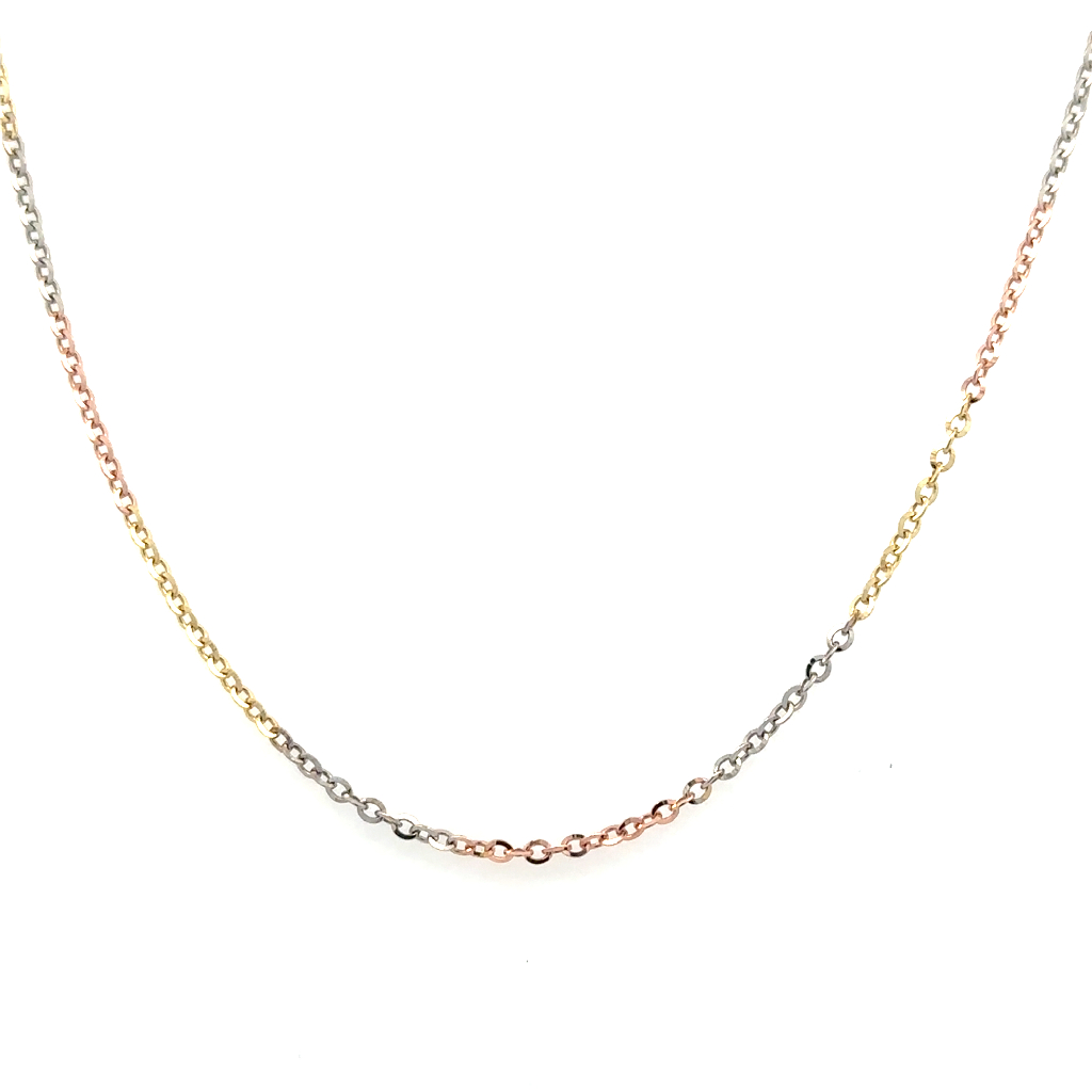 Chaine rolo, or 3 tons (jaune, blanc et rose) 10 carats - LPR-2982-16 - Exclusivités