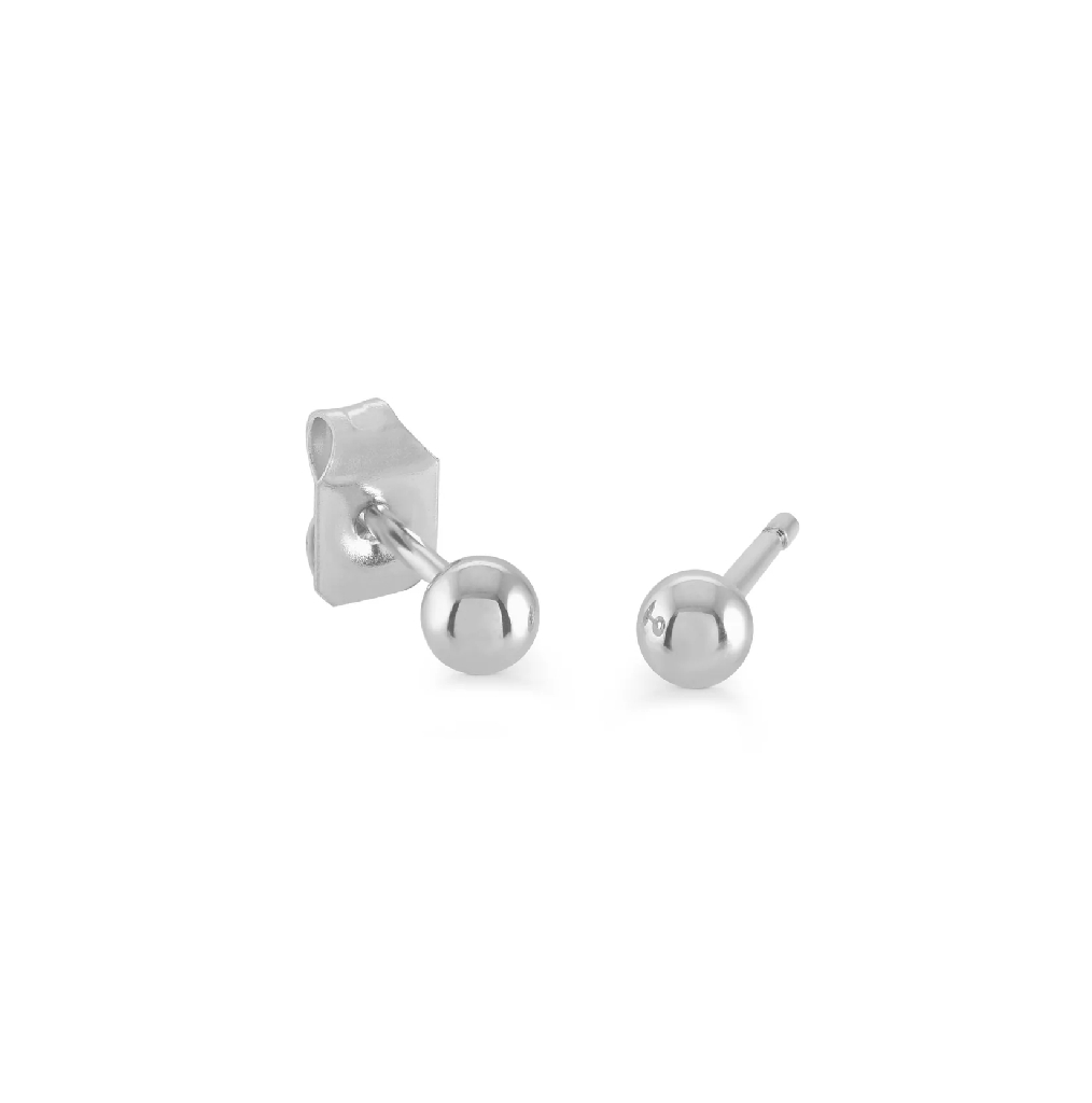 Boucles d'oreilles fixes acier inoxydable, 3 millimètres