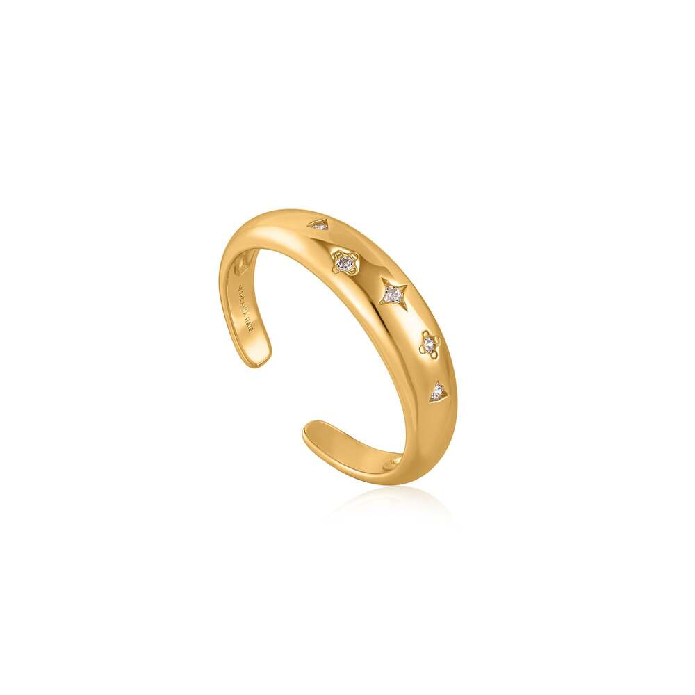 Bague ajustable argent, zircons incolores
