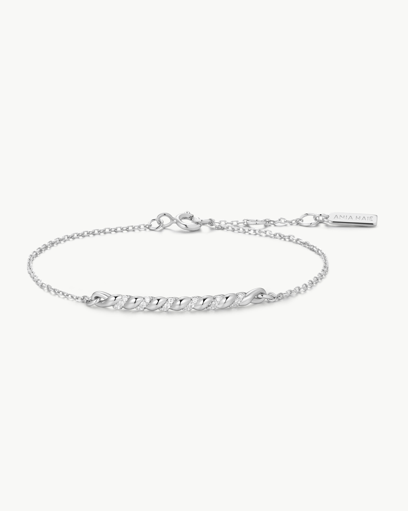 Bracelet barre torsadée, argent