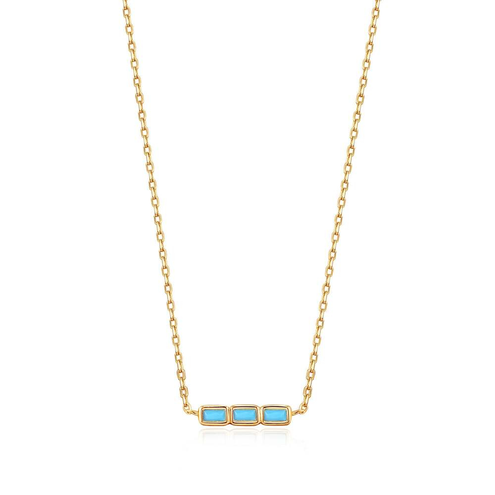 Collier argent, turquoises