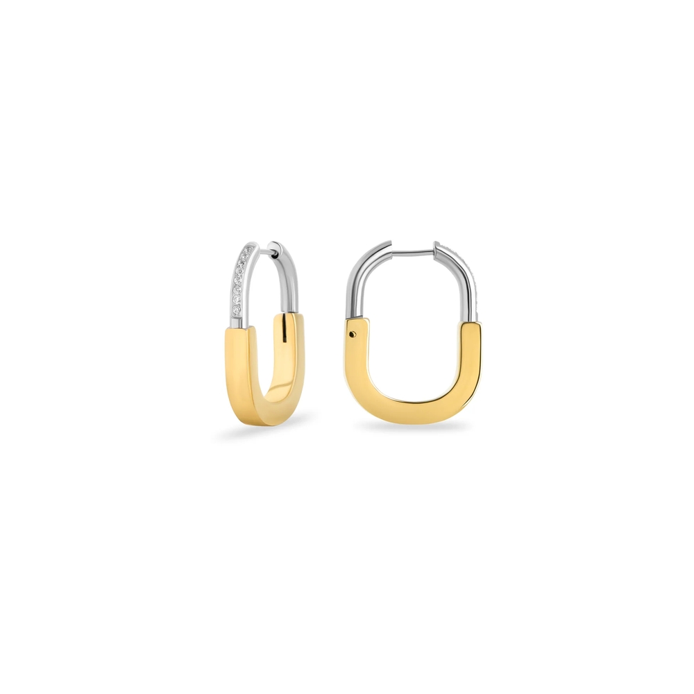 Anneaux Peyton, acier inoxydable, zircons incolores - T125E018ARDO - Mia
