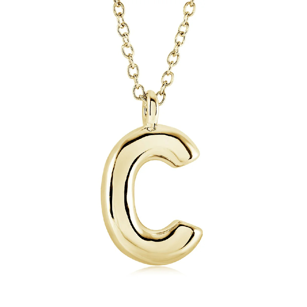 Pendentif lettre C, acier inoxydable Pendentif lettre C, acier inoxydable