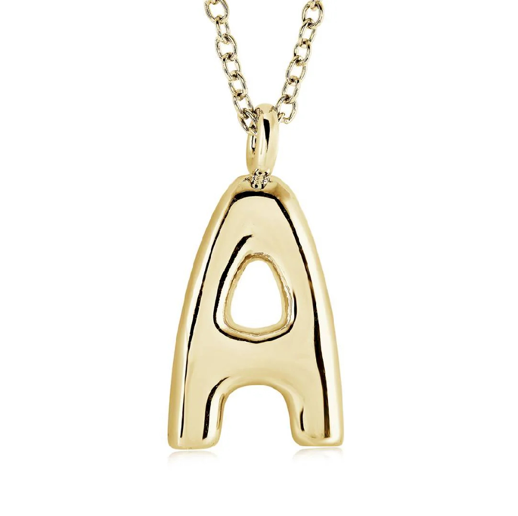 Pendentif lettre A, acier inoxydable