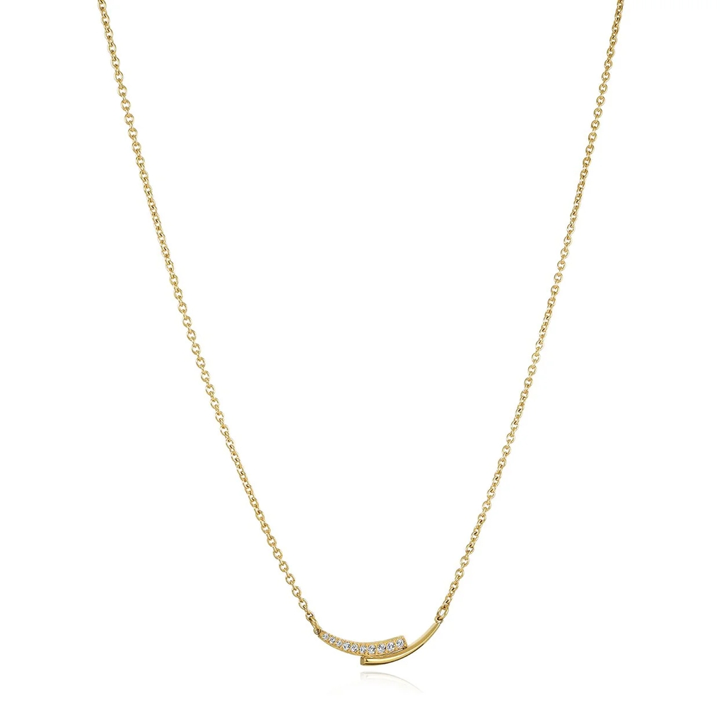 Collier acier inoxydable, zircons incolores - SWN114-GO - Italgem Steel