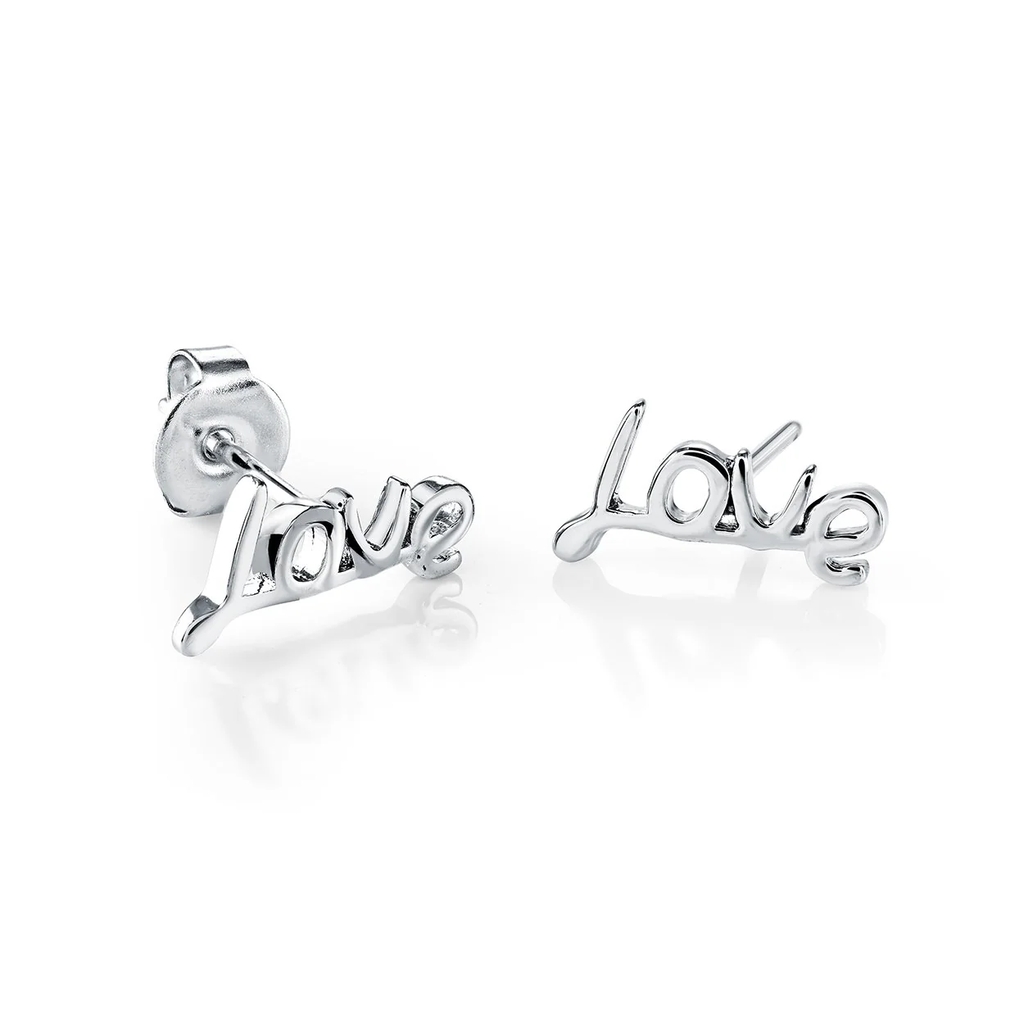 Boucles d'oreilles fixes Love, acier inoxydable