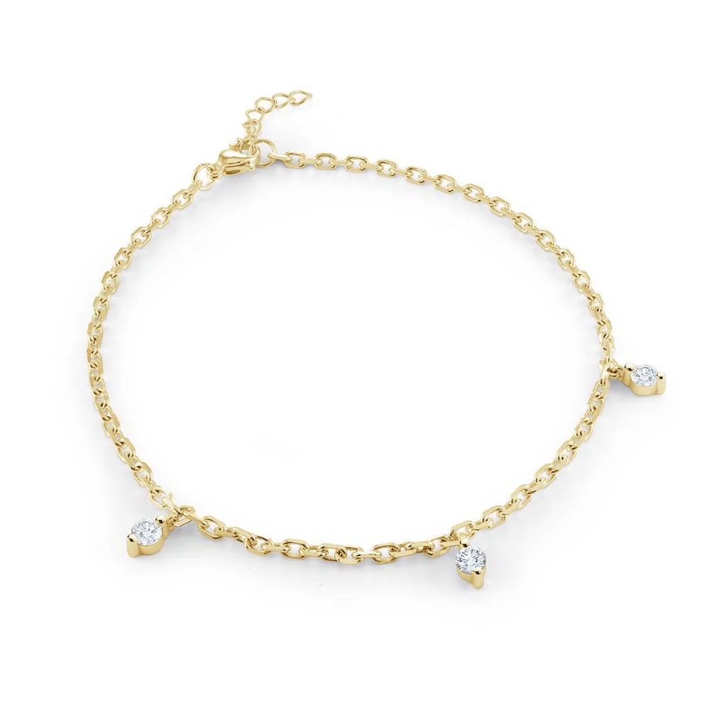 Bracelet acier inoxydable, zircons incolores