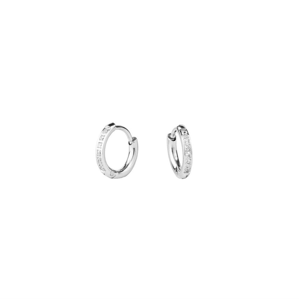 Huggies mini stacks chic, acier, zircons - T221E008AR - Mia