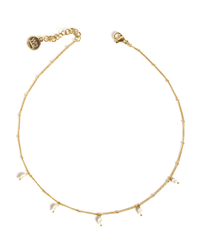 Collier acier inoxydable, perles d'eau douce - BRIDGET-GOLD - Welldunn