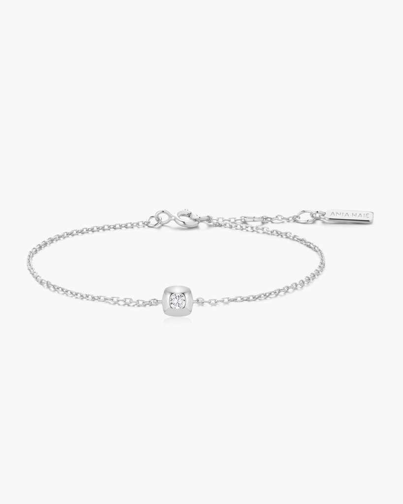 Bracelet argent, zircon incolore