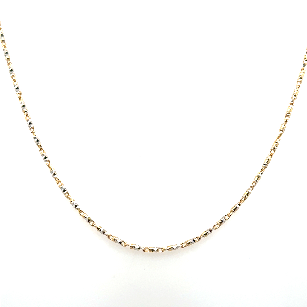 Chaîne or 2 tons (jaune et blanc) 10 carats - LPR-2989-16 - Exclusivités