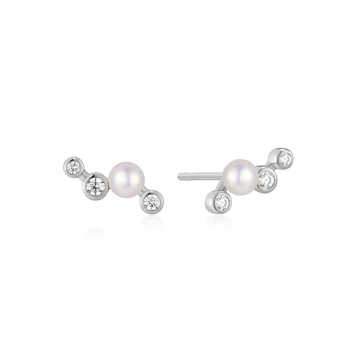 Boucles d’oreilles fixes argent sterling avec zircons