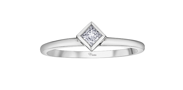 Bague or blanc, 15 pts dia tot certificat - AM552W15 - Corona