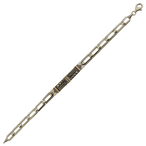Bracelet bali argent et or 18 kt 7 pouce - SC579GF - L'aventurine