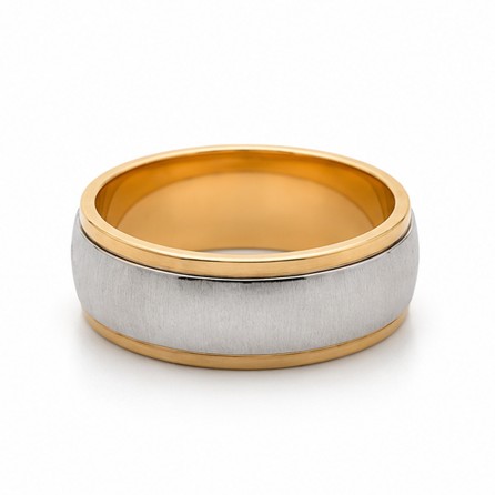 Jonc en or deux tons (jaune et blanc) 10 carats