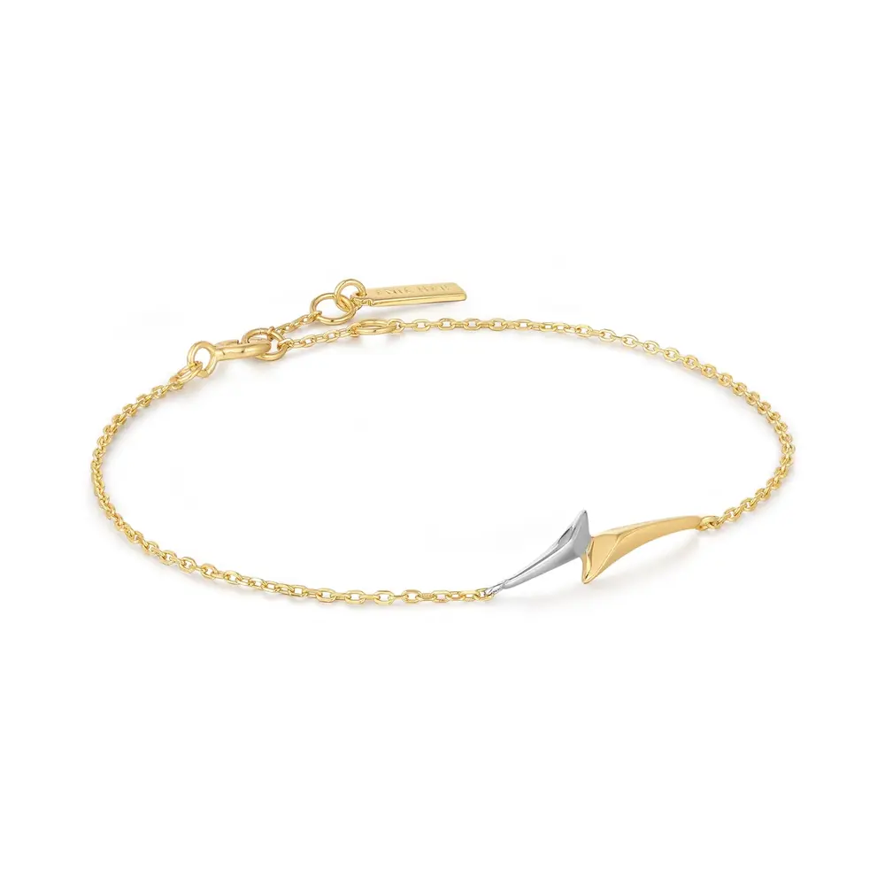 Bracelet argent 2 tons (jaune/blanc) - B049-01 - Ania Haie