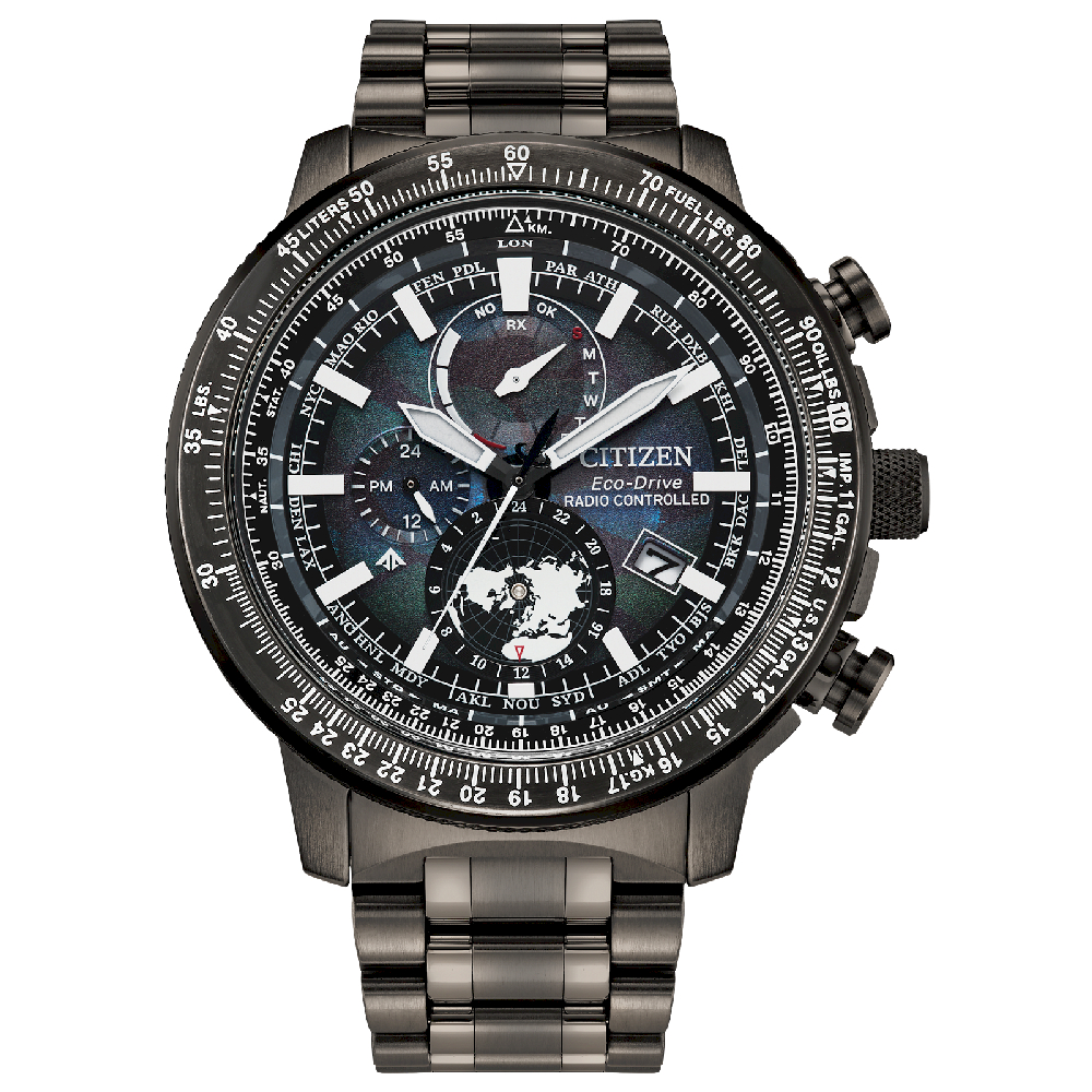 Montre Eco-Drive Promaster Geo Trekker, acier inoxydable noir, fond nacré noir - BY3005-56E - Citizen