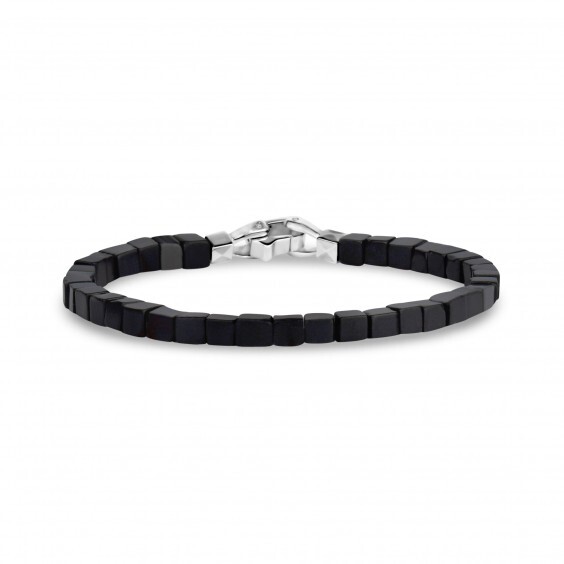 Bracelet acier, onyx - AS-B355-7.5 - Arz Steel